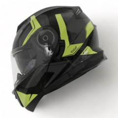 BLACKLION - ÇENE AÇILIR VİZÖRLÜ KASK [LION-160E] [SİYAH-SARI] [L] #57882