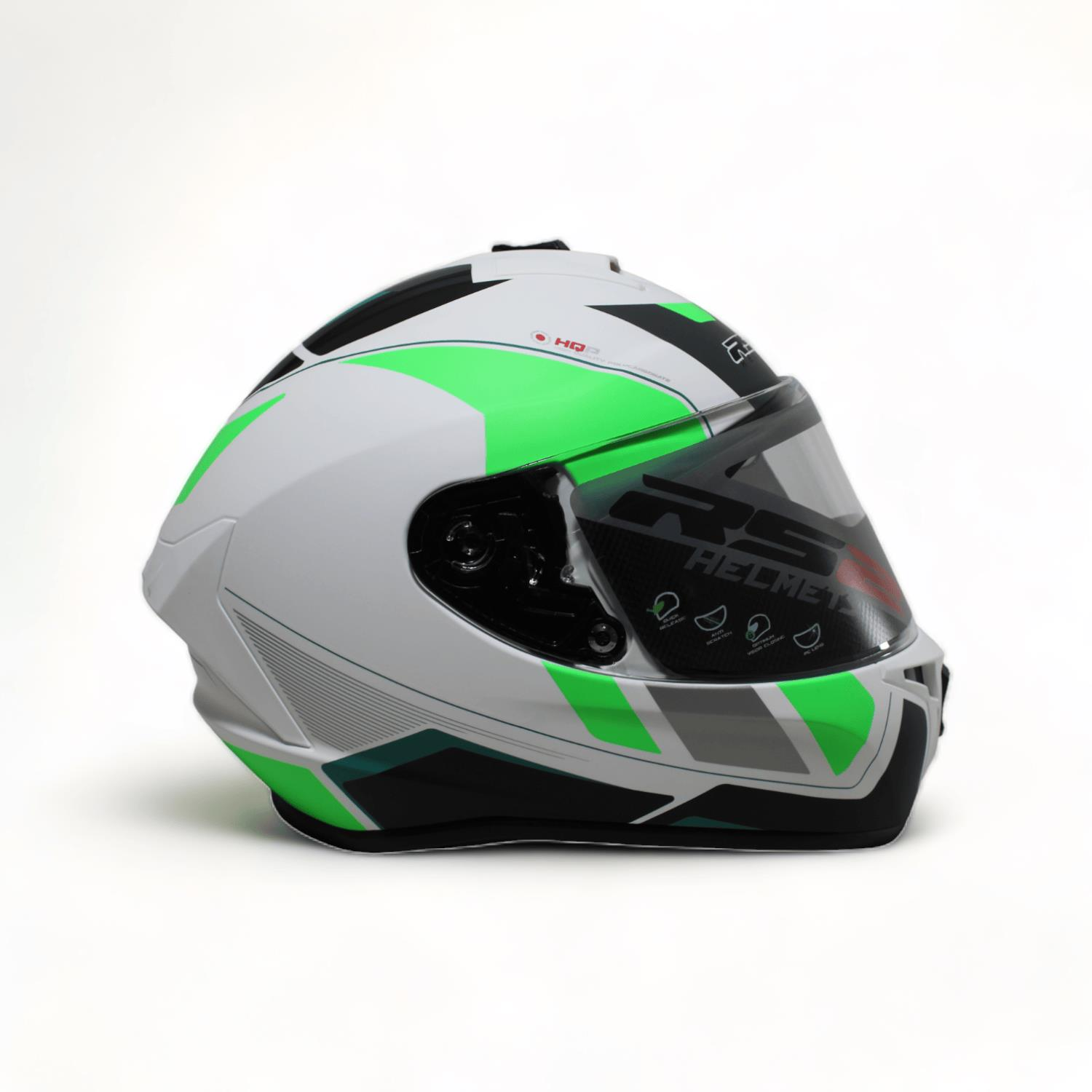 RS2 KAPALI KASK (BEYAZ - YEŞİL - GRİ) 32011/4 [XXL]