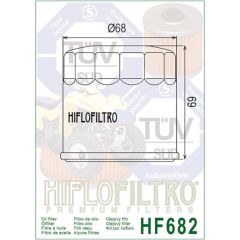 QUADZILLA 600 HIFLO FILTRO HF682 PREMIUM MOTOSİKLET YAĞ FİLTRESİ TUV ONAYLI