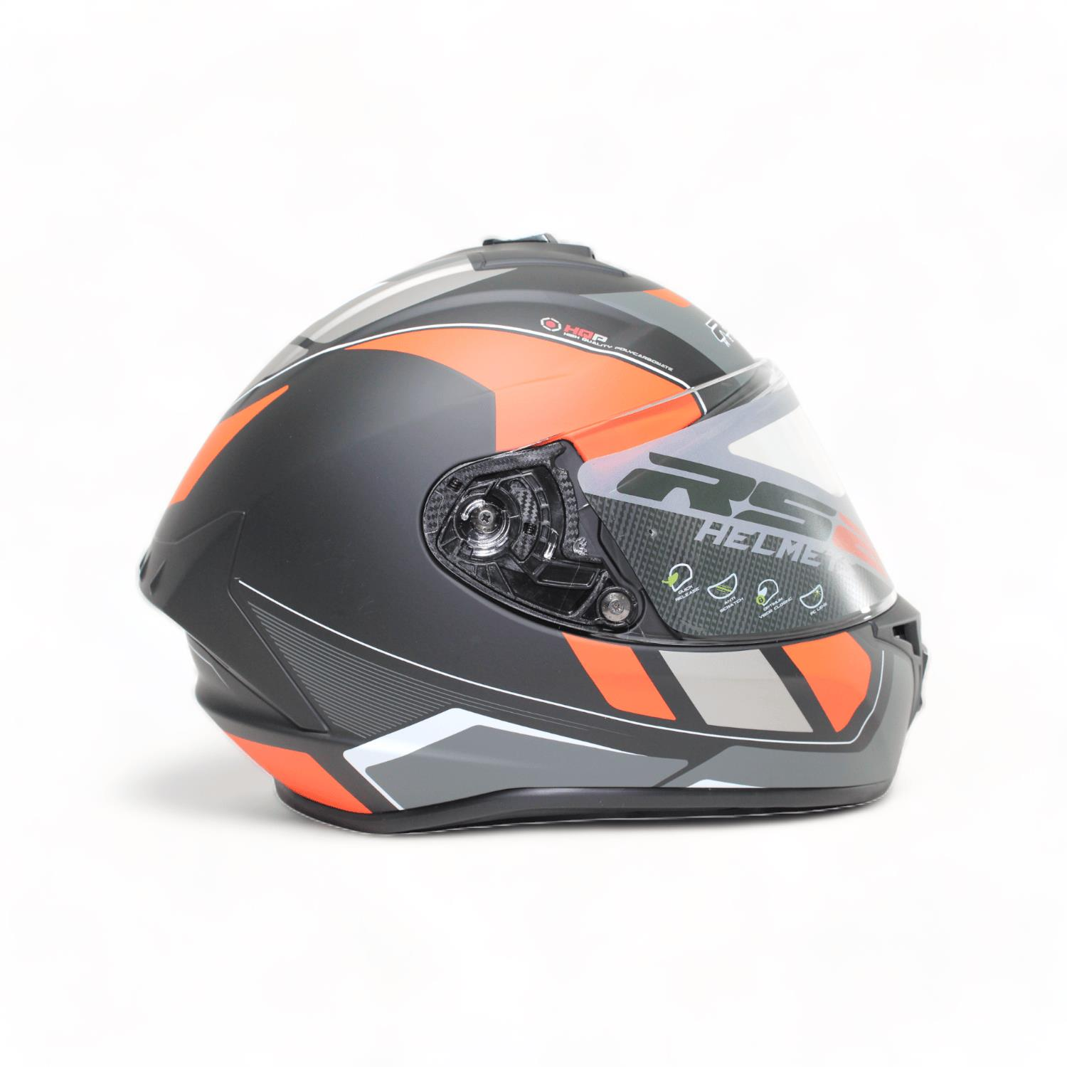 RS2 KAPALI KASK (SİYAH - GRİ - TURUNCU) 32011/7 [M]