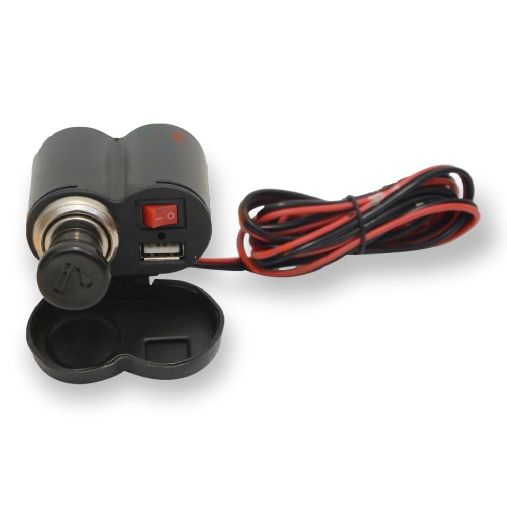 USB ŞARJ CİHAZI VE ÇAKMAKLIK [AÇ - KAPAT DÜĞMELİ] #56013