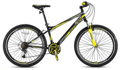 KRON VORTEX 4.0 - 26'' MTB - 15' - 21 Vites - M.DISC - Mat Siyah-Neon Sarı/Gri #KRN21-492