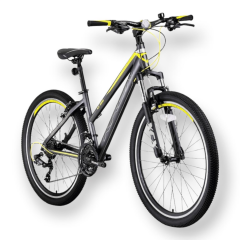 KRON XC 100 - 26'' MTB Lady - 17' - 21 Vites - H.DISC - Mat Füme-Gri/Açık Sarı #KRN22-238