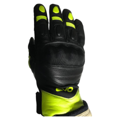 ELDİVEN MOTOR DERİ SİYAH - SARI (XL) #MA004