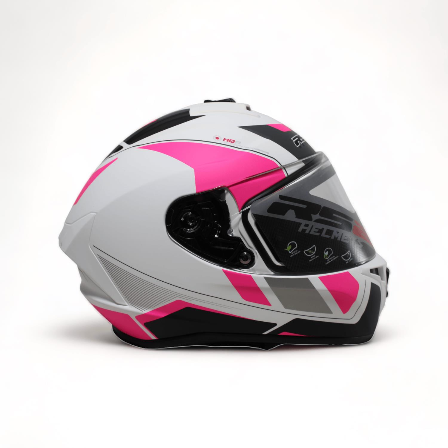 RS2 KAPALI KASK (BEYAZ - PEMBE - SİYAH) 32011/5 [L]