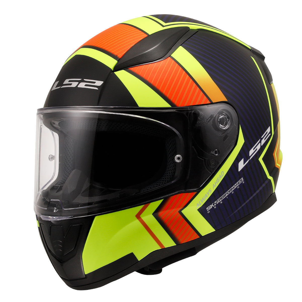 LS2 RAPID 2 EXTRA MAT NEON SARI-NAVY MAVİ KASK  [L]