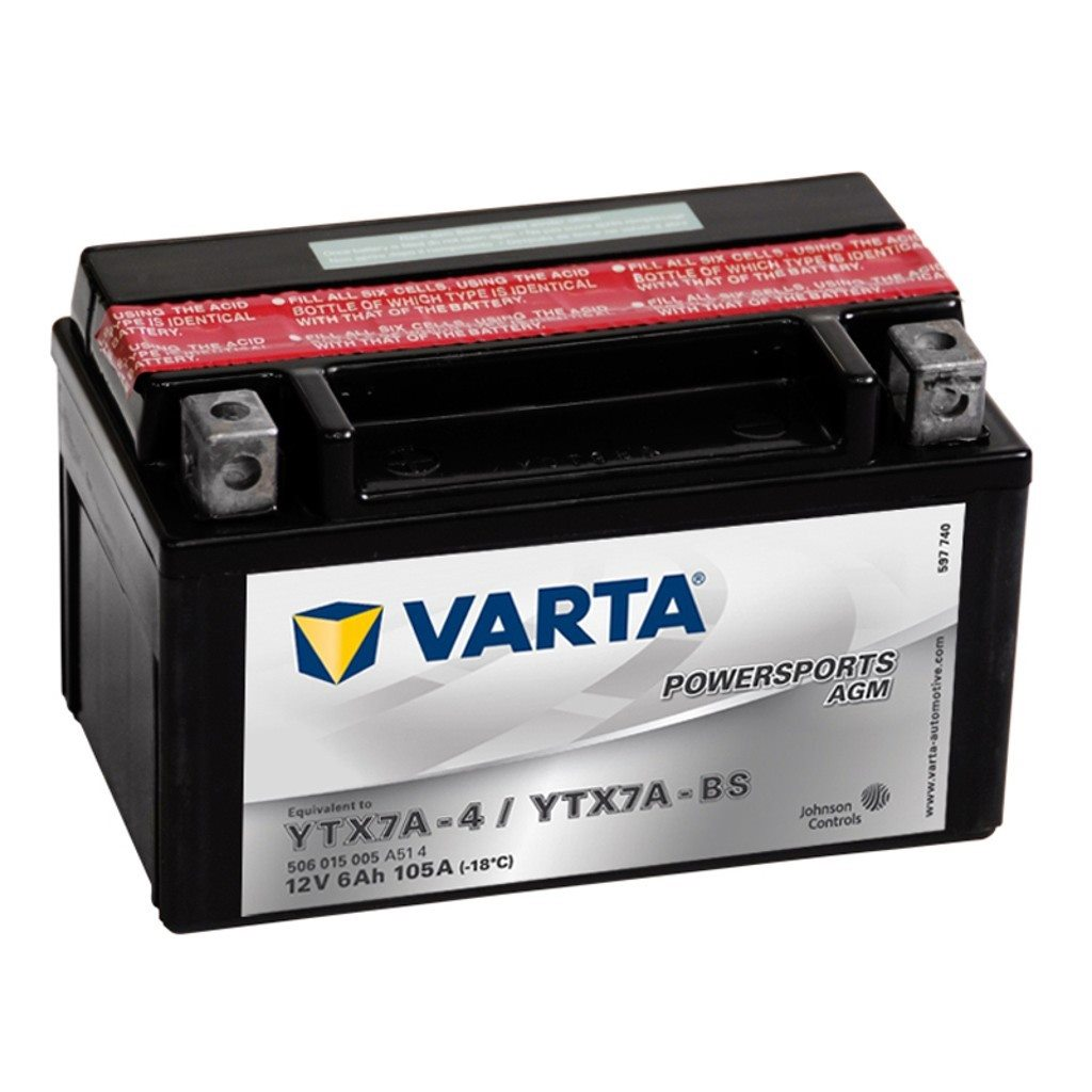 VARTA YTX7A-BS 12V 6Ah MOTOSİKLET AKÜSÜ #506015005