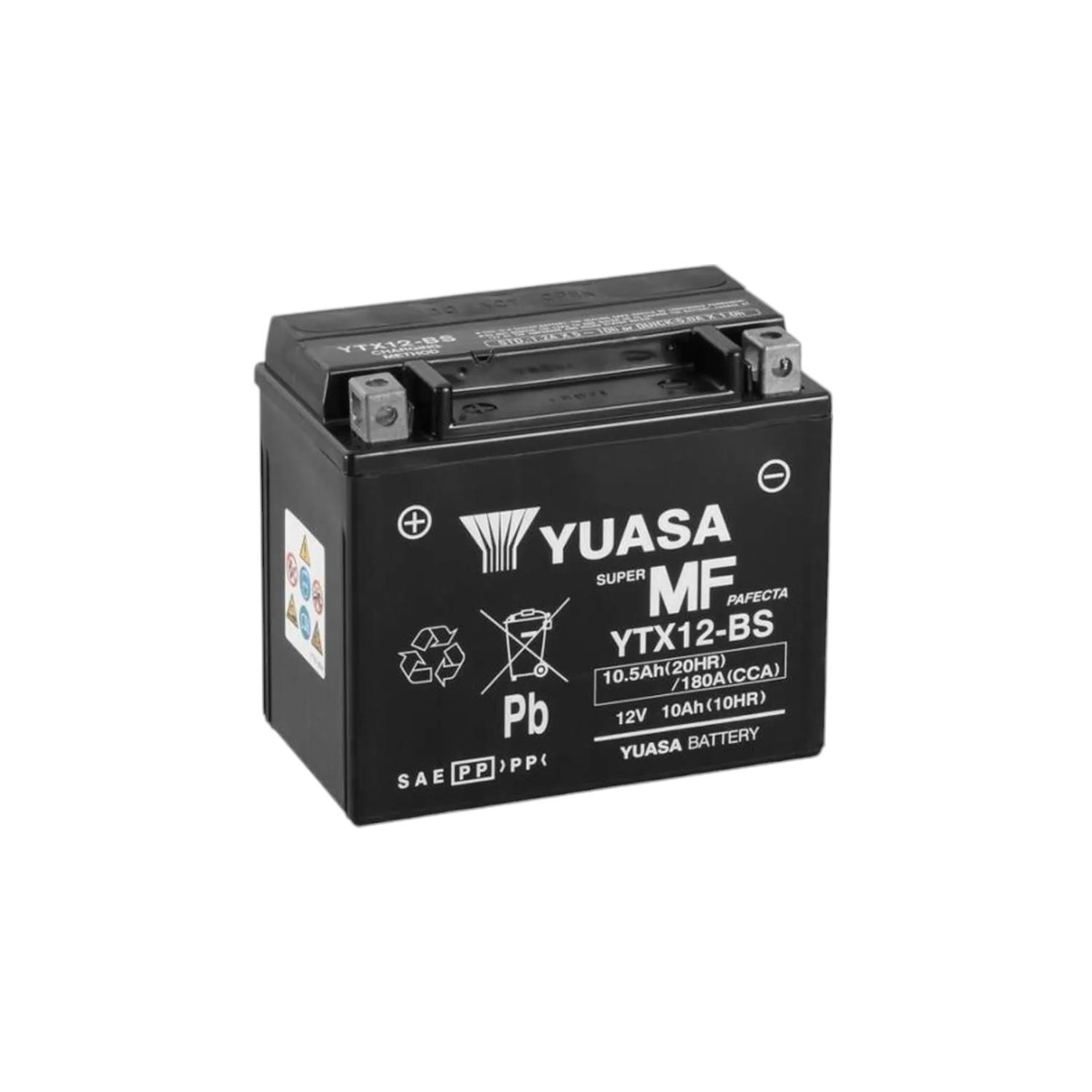 YUASA YTX12-BS (CP) 12 VOLT 10.5 AMPER 180A MOTOSİKLET AKÜSÜ #01629