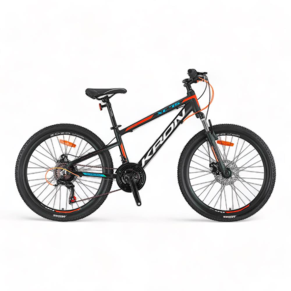 KRON XC 75 - 24'' MTB - 13' - 21 Vites - V.B. - Mat Siyah-Neon Turuncu/Beyaz/Mavi #KRN23-103