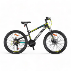 KRON XC 75 - 24'' MTB - 13' - 21 Vites - M.DISC - Mat Siyah-Neon Sarı/Beyaz/Mavi #KRN23-107