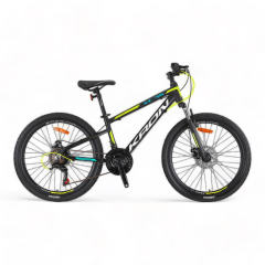 KRON XC 75 - 24'' MTB - 13' - 21 Vites - H.DISC - Mat Siyah-Neon Sarı/Beyaz/Mavi #KRN23-111