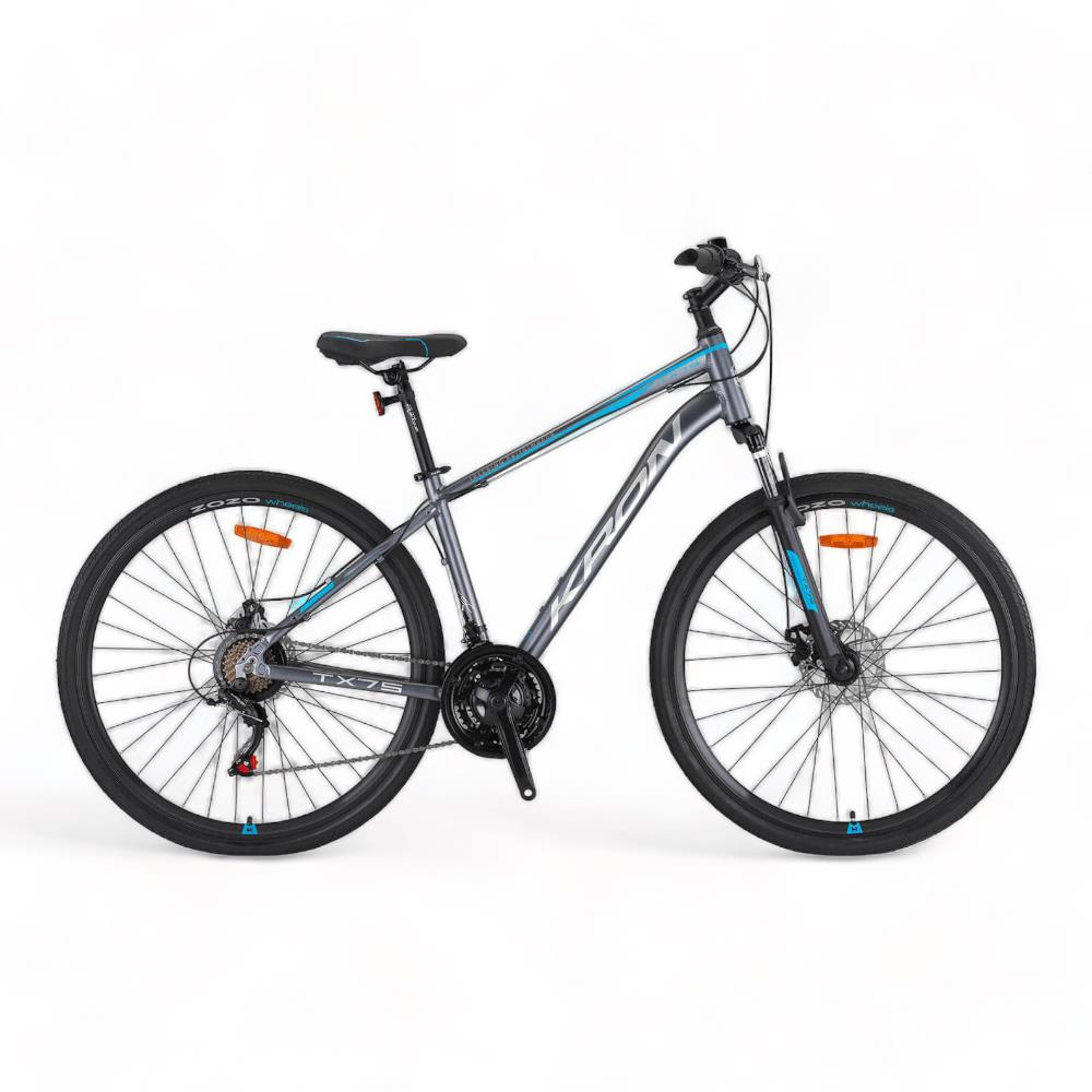KRON TX 75 - 28'' Trekking - 19' - 21 Vites - V.B. - Mat Gri-Gri/Siyah/Mavi #KRN23-275
