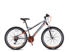 KRON VORTEX 4.0 - 24'' MTB - 13' - 21 Vites - M.DISC - Mat Füme-Neon Turuncu/Gri #KRN21-475