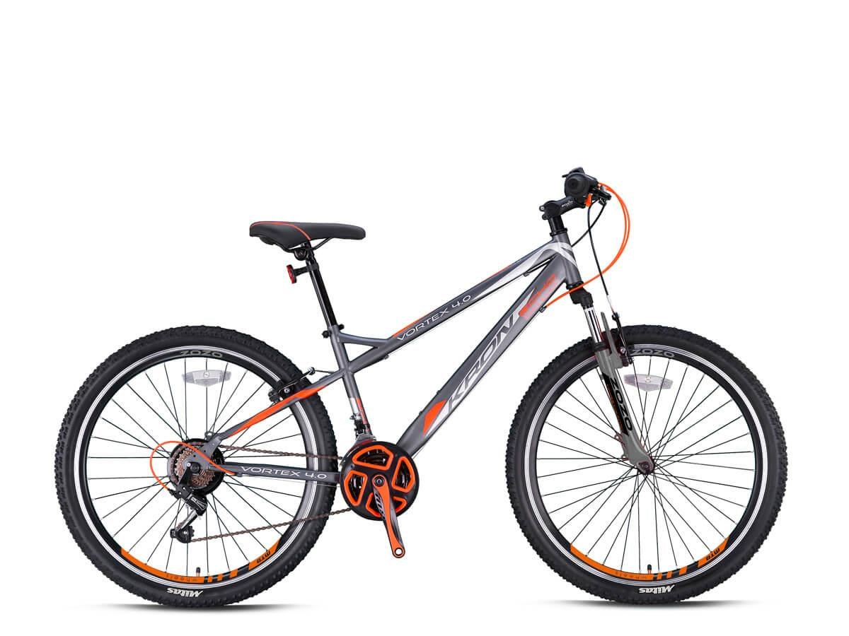 KRON VORTEX 4.0 - 24'' MTB - 13' - 21 Vites - M.DISC - Mat Füme-Neon Turuncu/Gri #KRN21-475