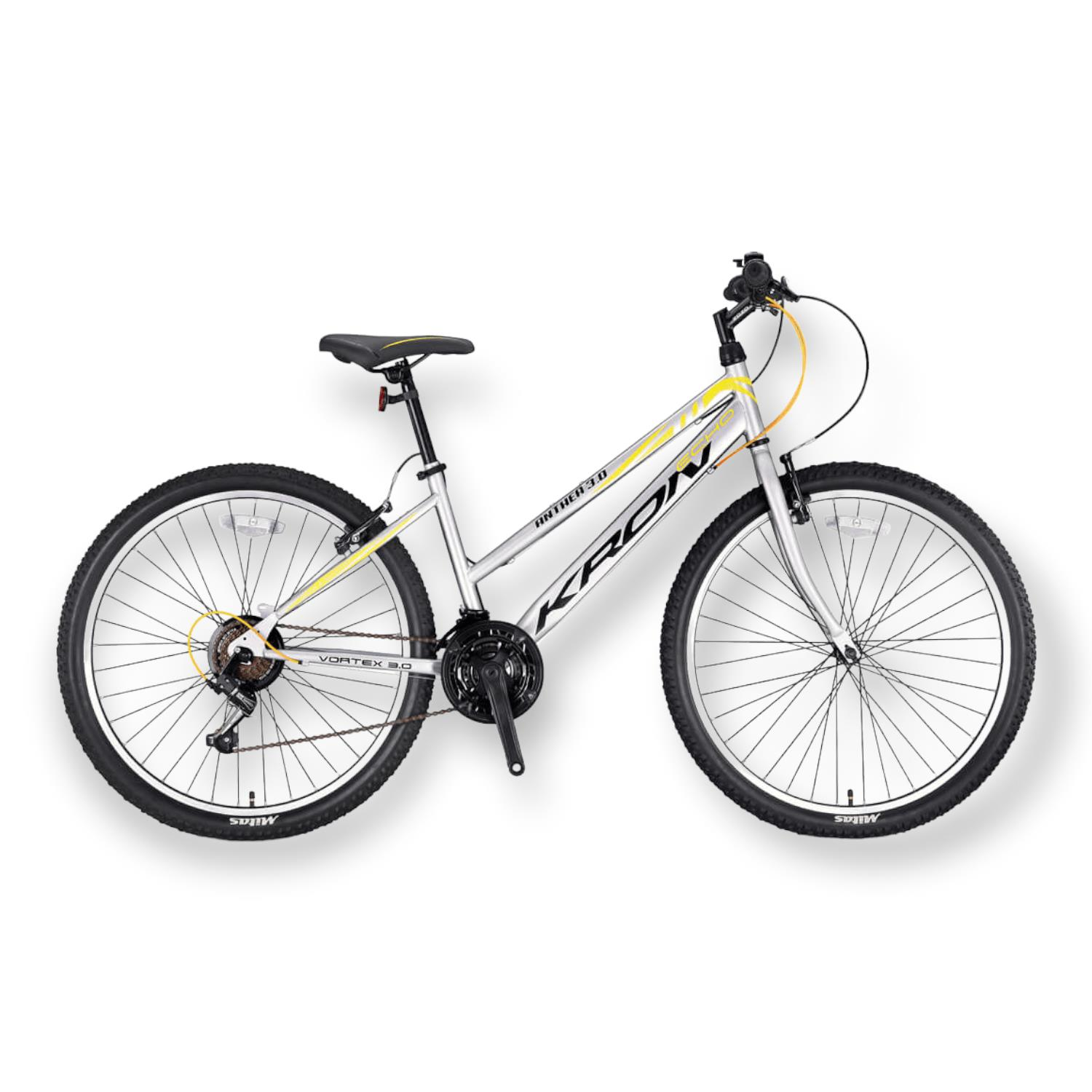 KRON ANTHEA 3.0 - 26'' MTB Lady - 17' - 21 Vites - V.B. - Mat Gri-Açık Sarı/Siyah #KRN21-540
