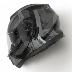 BLACKLION - ÇENE AÇILIR VİZÖRLÜ KASK [LION-160E] [SİYAH-GRİ] [L] #57890