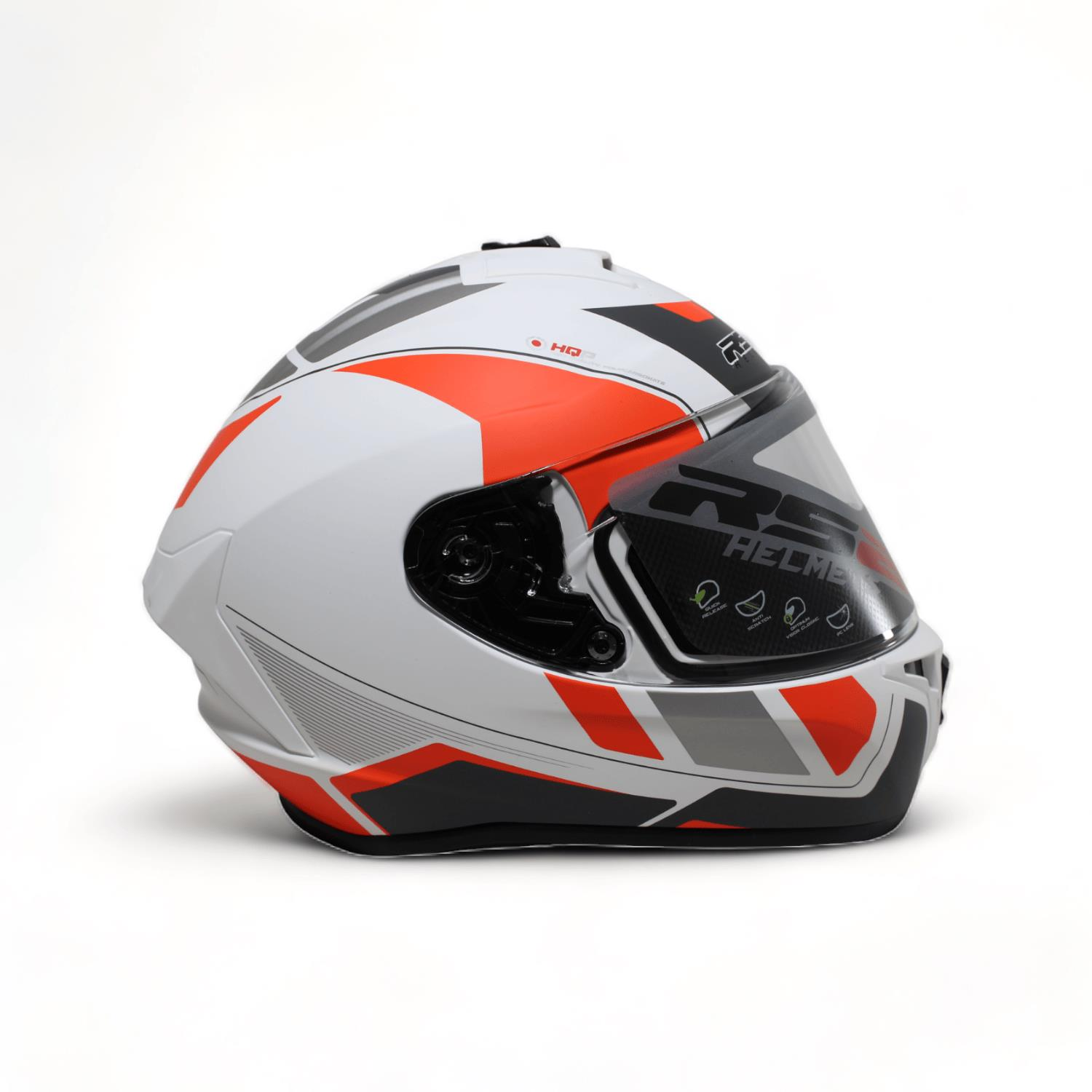 RS2 KAPALI KASK (BEYAZ - TURUNCU - GRİ) 32011/2 [XL]