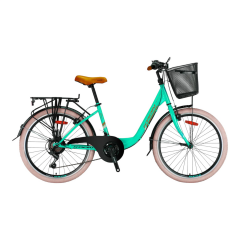 KRON TETRA 3.0 - 24'' City Bike - 15' - 21 Vites - V.B. - Mint Yeşili-Kahverengi/Bej #KRN23-070