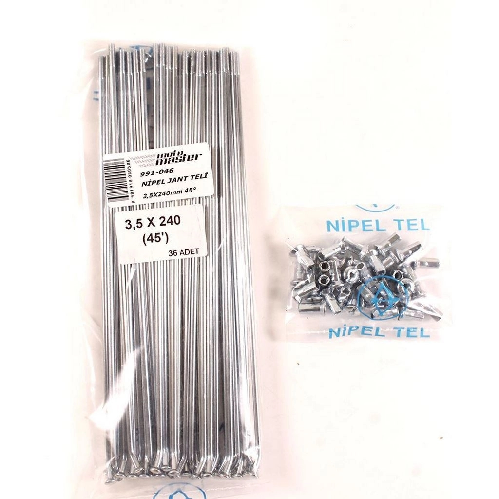 NİPEL JANT TELİ 3,5X240mm 45°-YAMAHA KROS(PAKET FİYATIDIR) #991-046