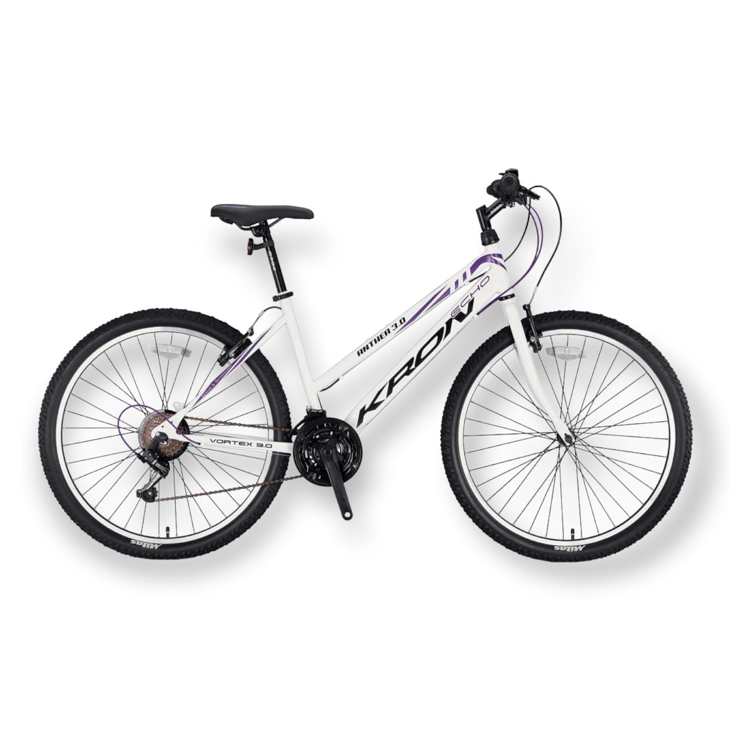 KRON ANTHEA 3.0 - 26'' MTB Lady - 15' - 21 Vites - V.B. - Beyaz-Mor/Siyah #KRN21-539