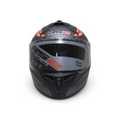 RS2 KAPALI KASK YILAN DESENLİ (SİYAH/GRİ/KIRMIZI) [L] #RS320 32012/2