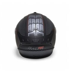 RS2 KAPALI KASK YILAN DESENLİ (SİYAH/GRİ/KIRMIZI) [L] #RS320 32012/2