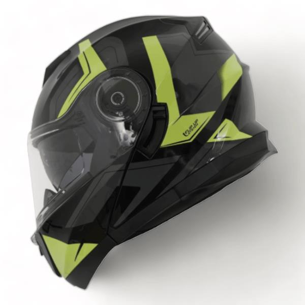 BLACKLION - ÇENE AÇILIR VİZÖRLÜ KASK [LION-160E] [SİYAH-SARI] [XL] #57883