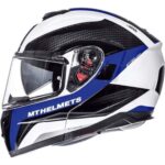 MT HELMETS ATOM FLIP UP SV TARMAC BEYAZ SIYAH MAVI [S]