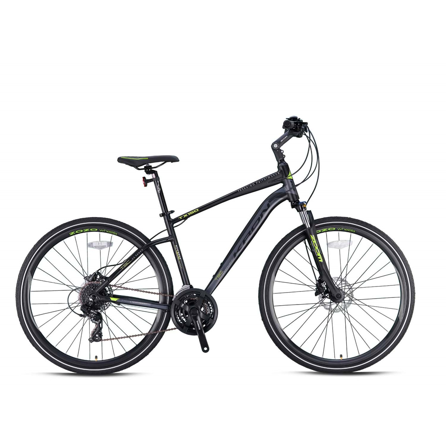 ST85827 KRON TX 150 - 28" Trekking - 18' - 24 Vites - H.DISC - Mat Siyah-Neon Sarı/Füme #KRN21-105 - Görsel 1