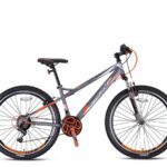 KRON VORTEX 4.0 - 24" MTB - 13' - 21 Vites - M.DISC - Mat Füme-Neon Turuncu/Gri #KRN21-475