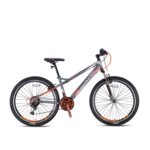 KRON VORTEX 4.0 - 27.5" MTB - 18' - 21 Vites - M.DISC - Mat Füme-Neon Turuncu/Gri #KRN21-515