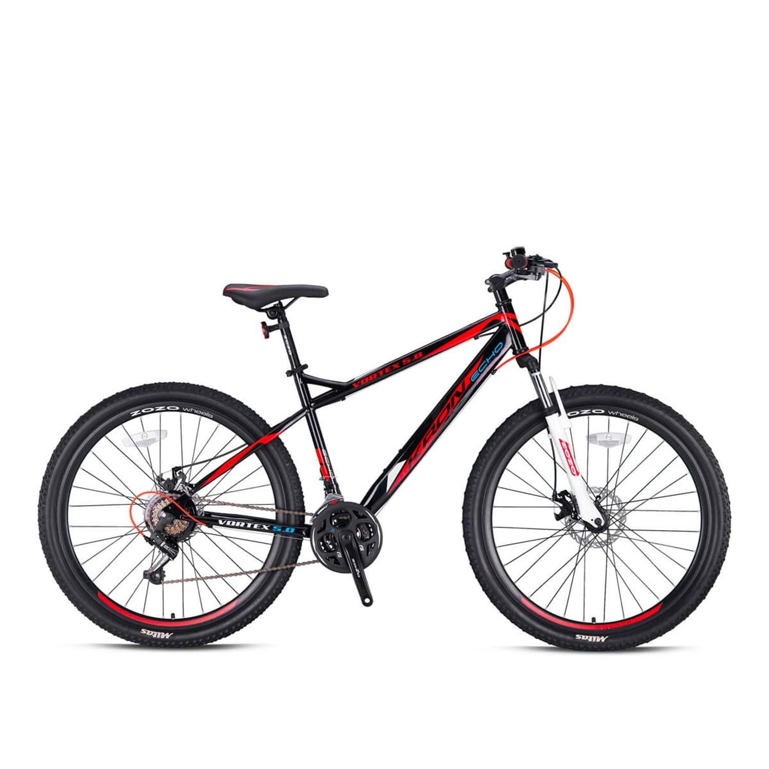 ST85838 KRON VORTEX 5.0 - 27.5" MTB - 18' - 21 Vites - M.DISC - Siyah-Kırmızı/Gri/Mavi #KRN21-522 - Görsel 1
