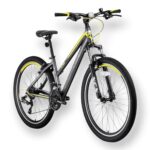 KRON XC 100 - 26" MTB Lady - 17' - 21 Vites - H.DISC - Mat Füme-Gri/Açık Sarı #KRN22-238