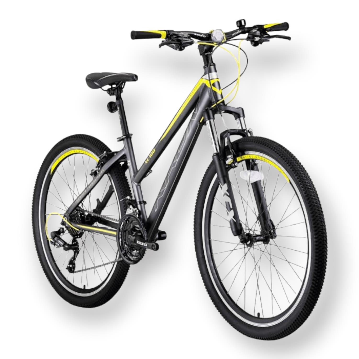 ST85874 KRON XC 100 - 26" MTB Lady - 17' - 21 Vites - H.DISC - Mat Füme-Gri/Açık Sarı #KRN22-238 - Görsel 1