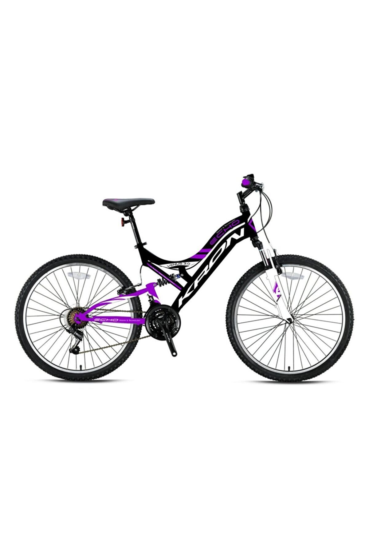 ST85885 VENUS 3.0 - 24" MTB Lady - 15' - 21 Vites - Çift AMT - V.B. - Mat Siyah-Çingene Pembesi/Beyaz #KRN21-440 - Görsel 1