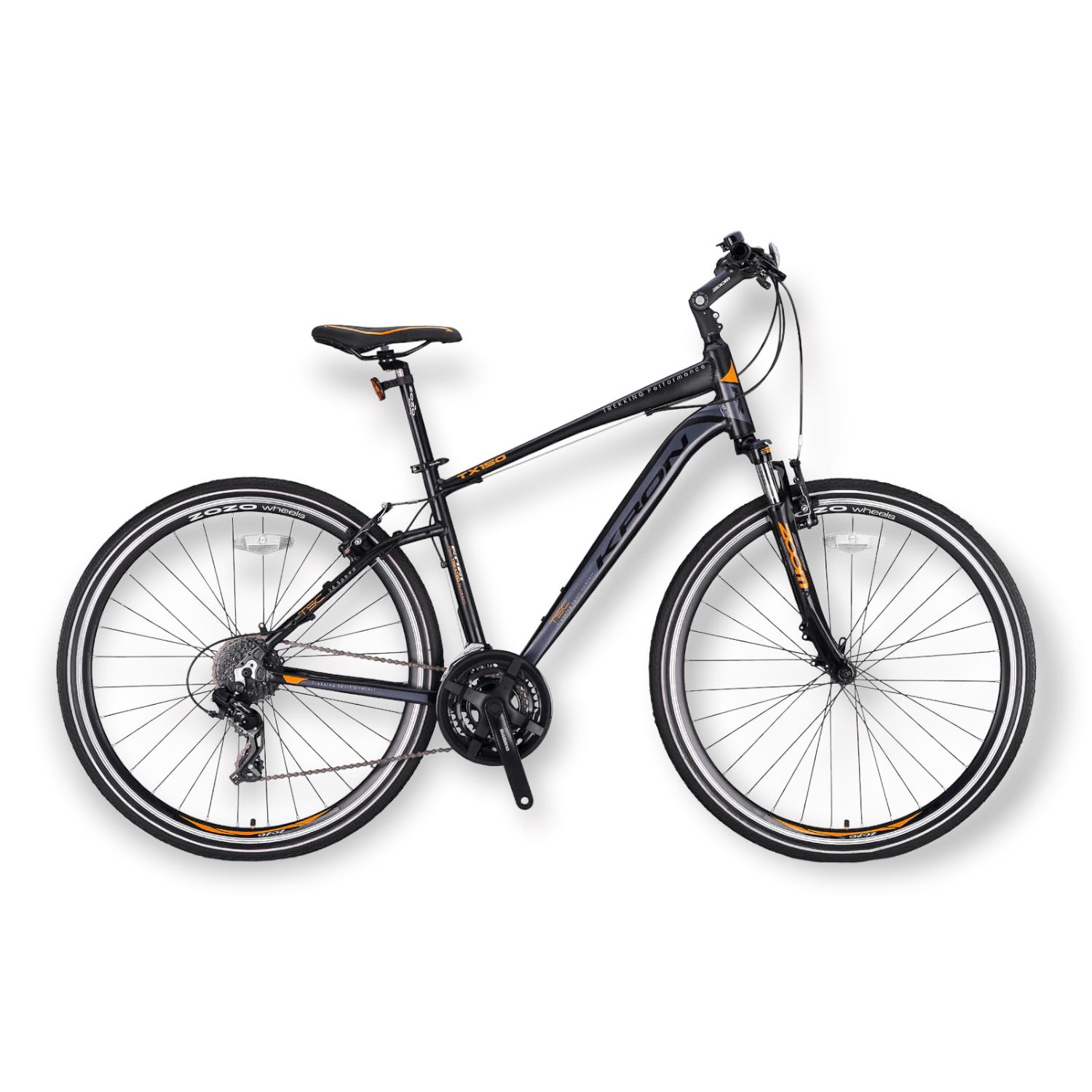 ST86283 KRON TX 150 - 28" Trekking - 18' - 24 Vites - V.B. - Mat Siyah-Turuncu/Füme #KRN21-087 - Görsel 1