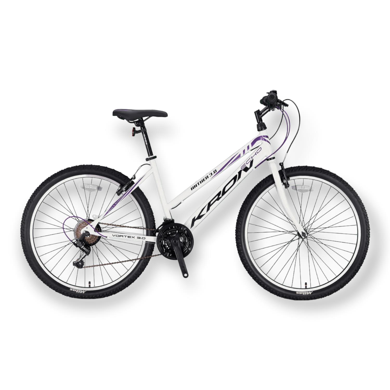 ST86286 KRON ANTHEA 3.0 - 26" MTB Lady - 15' - 21 Vites - V.B. - Beyaz-Mor/Siyah #KRN21-539 - Görsel 1
