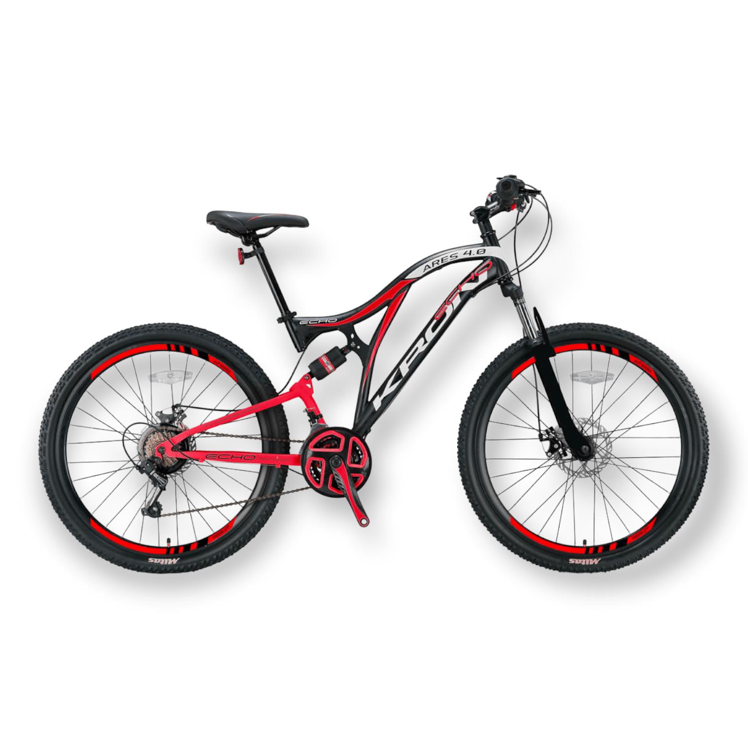 ST86323 KRON ARES 4.0 - 27.5" MTB - 16.5'- 21 Vites - Çift AMT - M.DISC -Mat Siyah-Kırmızı/Beyaz #KRN21-435 - Görsel 1