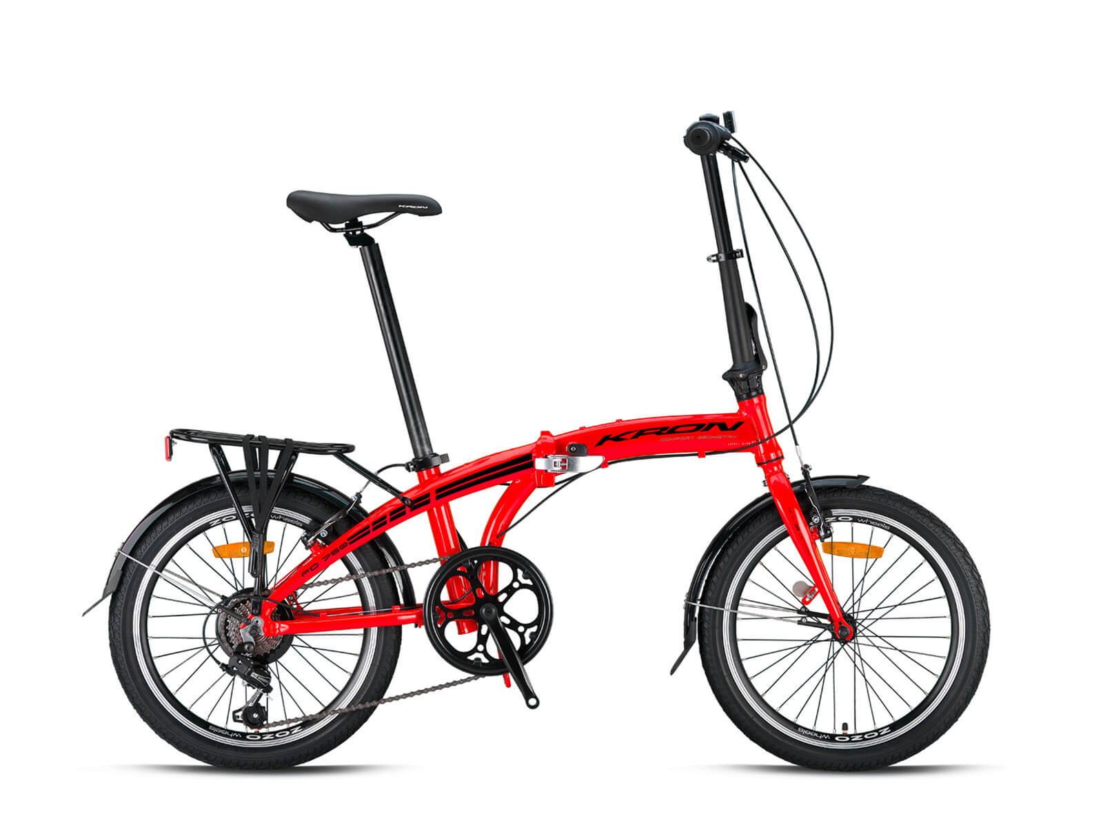 ST86328 KRON FD 750 - 20'' MTB - 7 Vites -V.B. - Kırmızı-Siyah (ÇelikBagaj/PVC Çamurluk) #KRN22-306 - Görsel 1