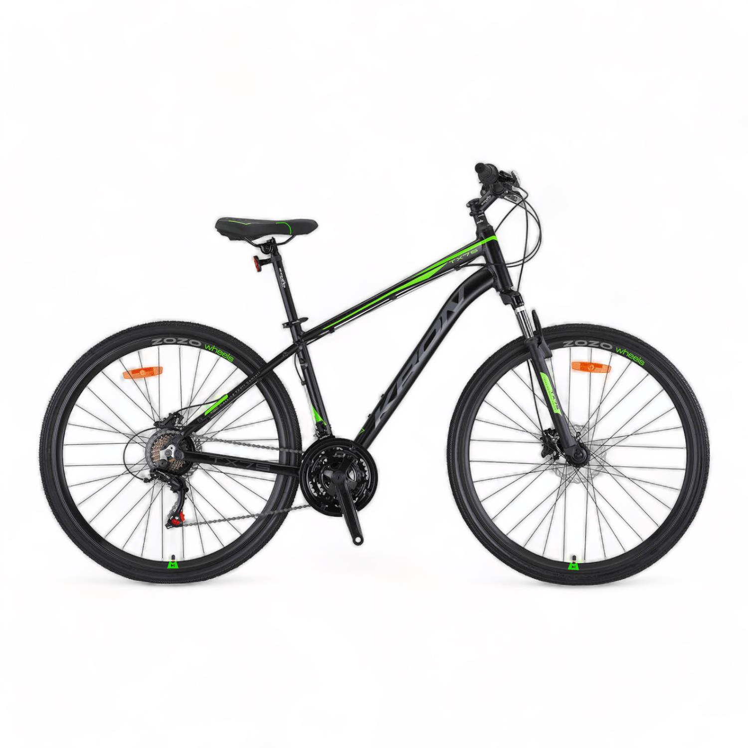 ST87635 KRON TX 75 - 28" Trekking - 17' - 21 Vites - H.DISC - Mat Siyah-Füme/Yeşil/Gri #KRN23-292 - Görsel 1