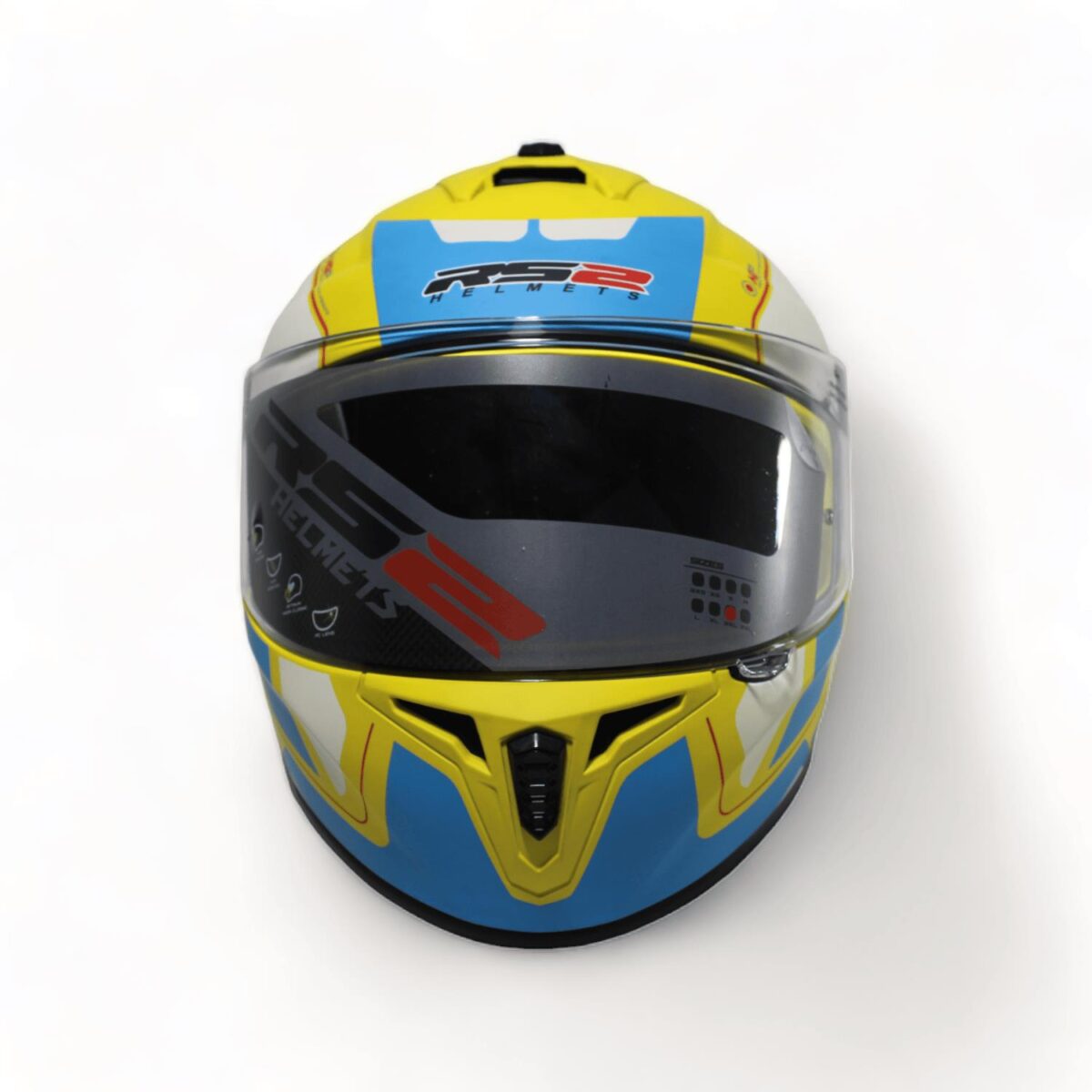 RS2 KAPALI KASK (BEYAZ - SARI - MAVİ) 32011/10 [L] - Görsel 2