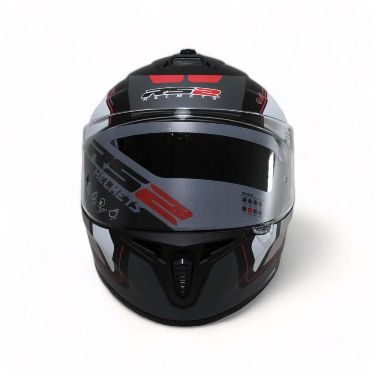 RS2 KAPALI KASK (SİYAH - BEYAZ - GRİ) 32011/6 [M] - Görsel 2