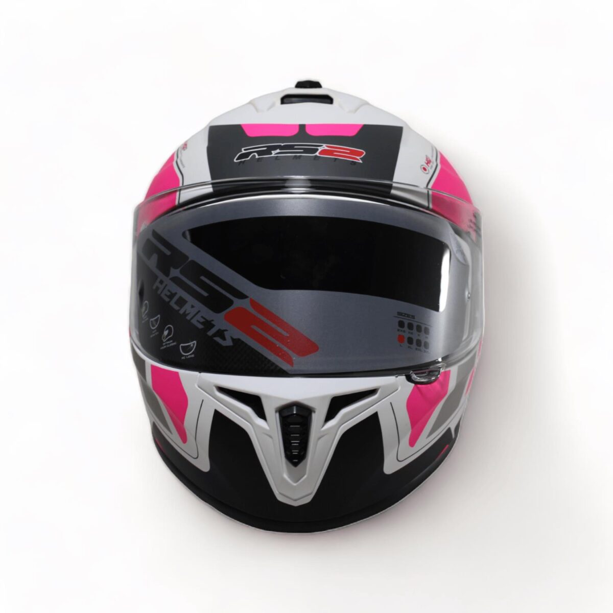 RS2 KAPALI KASK (BEYAZ - PEMBE - SİYAH) 32011/5 [M] - Görsel 2