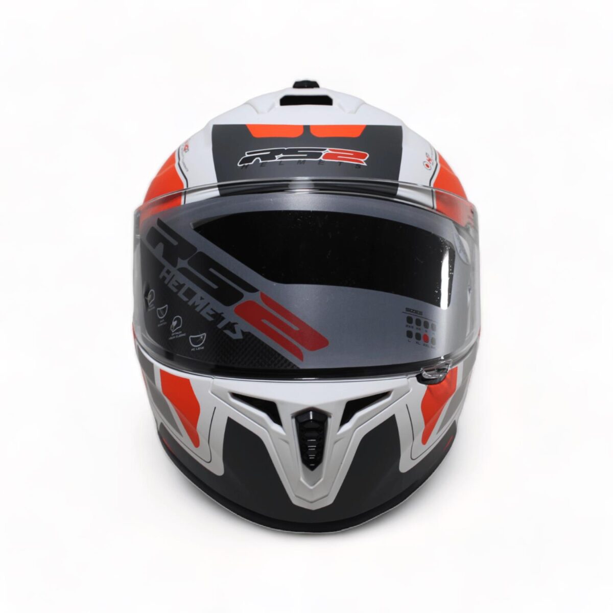 RS2 KAPALI KASK (BEYAZ - TURUNCU - GRİ) 32011/2 [XXL] - Görsel 2