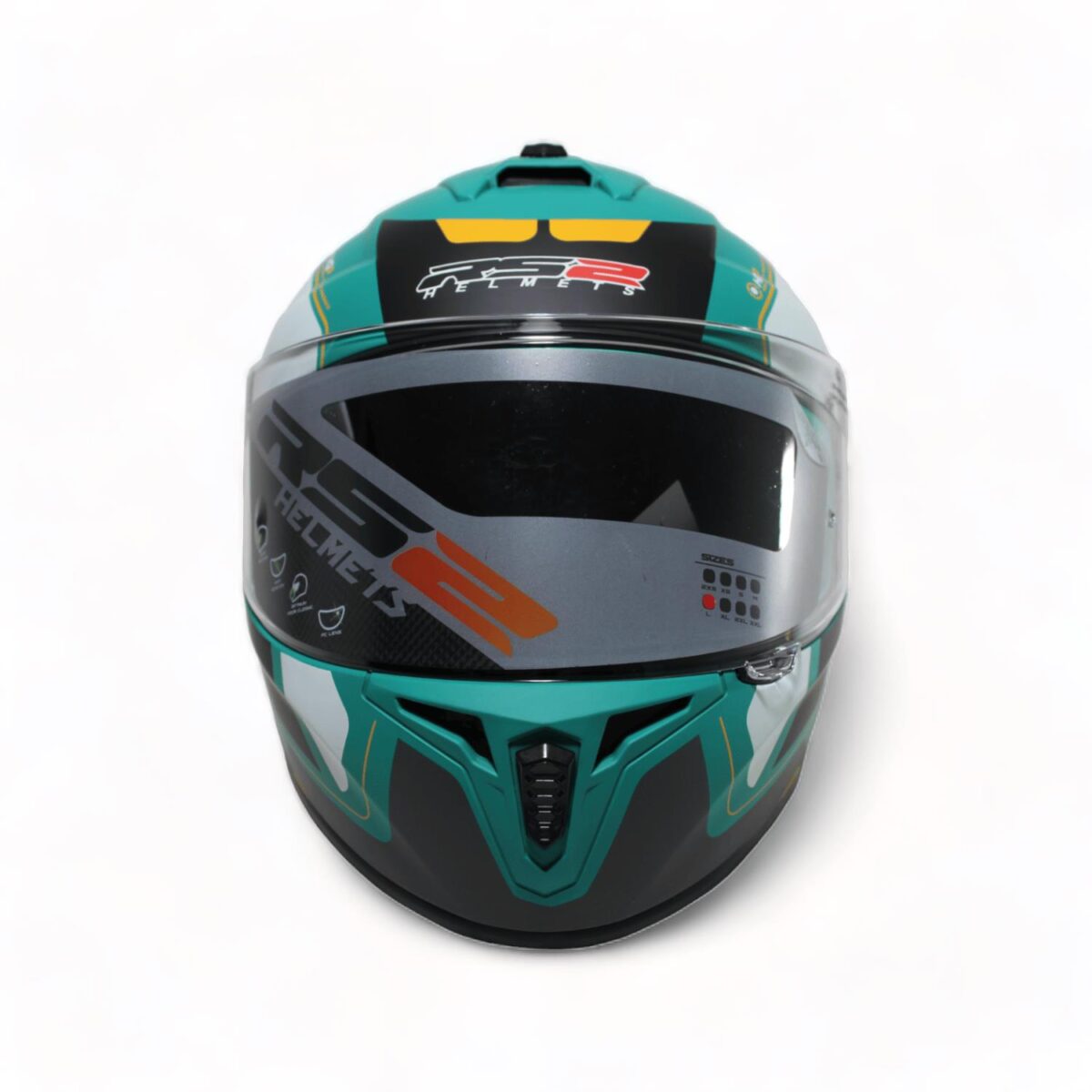 RS2 KAPALI KASK (SU YEŞİLİ - BEYAZ TURUNCU) 32011/11 [XXL] - Görsel 2