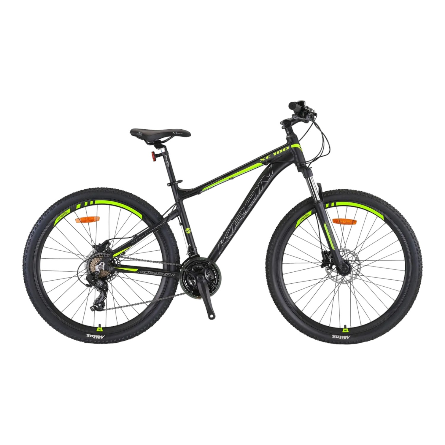 ST88034 KRON XC 100 - 27.5" MTB - 18' - 21 Vites - V.B. - Mat Siyah-Gri/Neon Sarı #KRN23-199 - Görsel 1