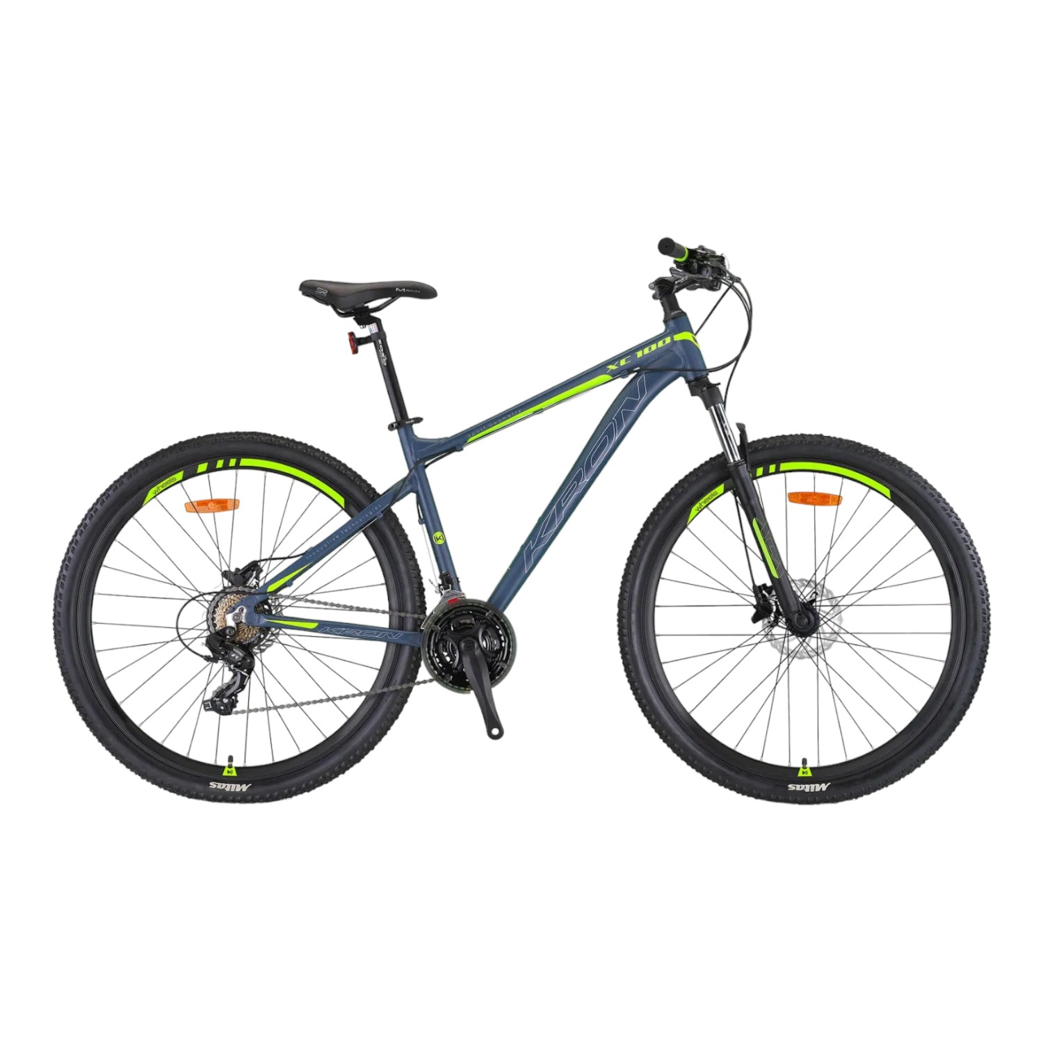 ST88040 KRON XC 100 - 27.5" MTB - 19' - 21 Vites - H.DISC - Mat Gri-Gri/Neon Sarı #KRN23-210 - Görsel 1