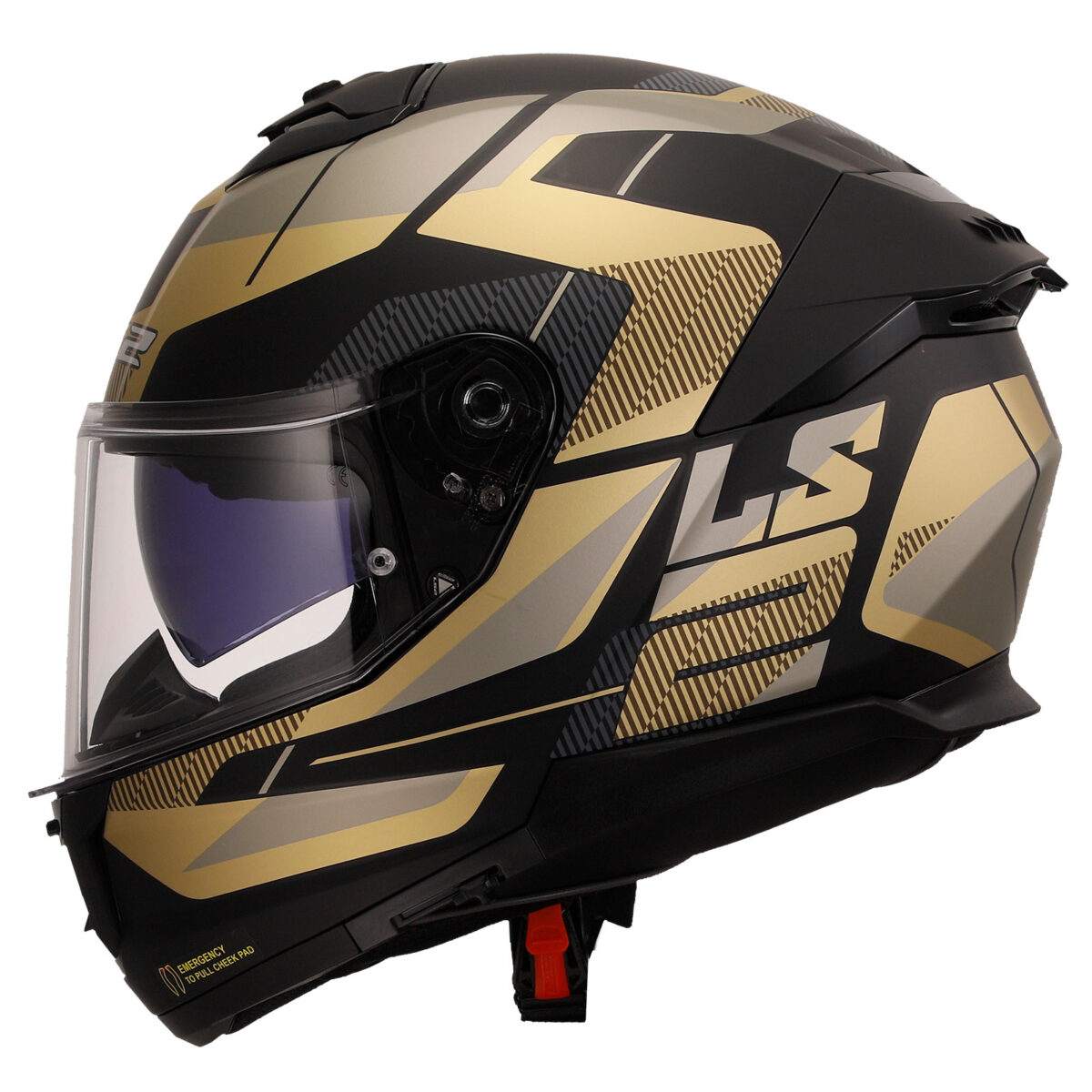 LS2 STREAM 2 ROAD MAT SİYAH-GOLD-GRİ KASK [L] - Görsel 2