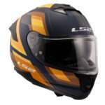LS2 STREAM 2 VINTAGE MAT NAVY MAVİ-TURUNCU-KAHVERENGİ KASK [XXL] - Görsel 5