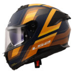 LS2 STREAM 2 VINTAGE MAT NAVY MAVİ-TURUNCU-KAHVERENGİ KASK [XXL] - Görsel 6